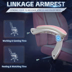 DL-win Video Gaming Chairs for Adults, Gamer Chair with Footrest, High Back, Big and Tall Gamer Chair‘s with Massage Lumbar Support, 360° Swivel Height Adjustable Computer Chaires, Pink