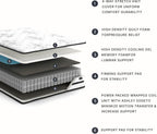 Signature Design by Ashley Full Size Chime 10 Inch Medium Firm Hybrid Mattress with Cooling Gel Memory Foam for Pressure Relief, Fiberglass Free, Mattress In A Box