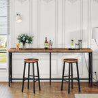 CHOEZON 70.9'' Bar Table, Kitchen Dining Table with Power Outlet and Footrest, Industrial Style, for Pub, Living Room, Rustic Brown and Black TBT08UBF