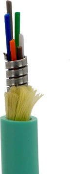 CableWholesale 500ft Aqua Armored 6 Strand Fiber Optic Cable  Multimode OM3 50/125 Micron  Corning ClearCurve  Plenum Rated  High-Speed 10Gbit  Indoor Safe - Networking Spool