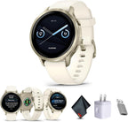 Garmin Venu 4  41mm  Advanced Fitness Tracker GPS Smartwatch  1.2" AMOLED Display  Built-in Flashlight  10 Days of Battery Life  Lunar Gold with Bone Silicone Band (Watch Bundle)