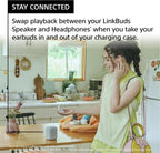 Sony LinkBuds Bundle: Truly Wireless Noise Canceling Earbuds in Pink with Portable Bluetooth Speaker in Light Gray