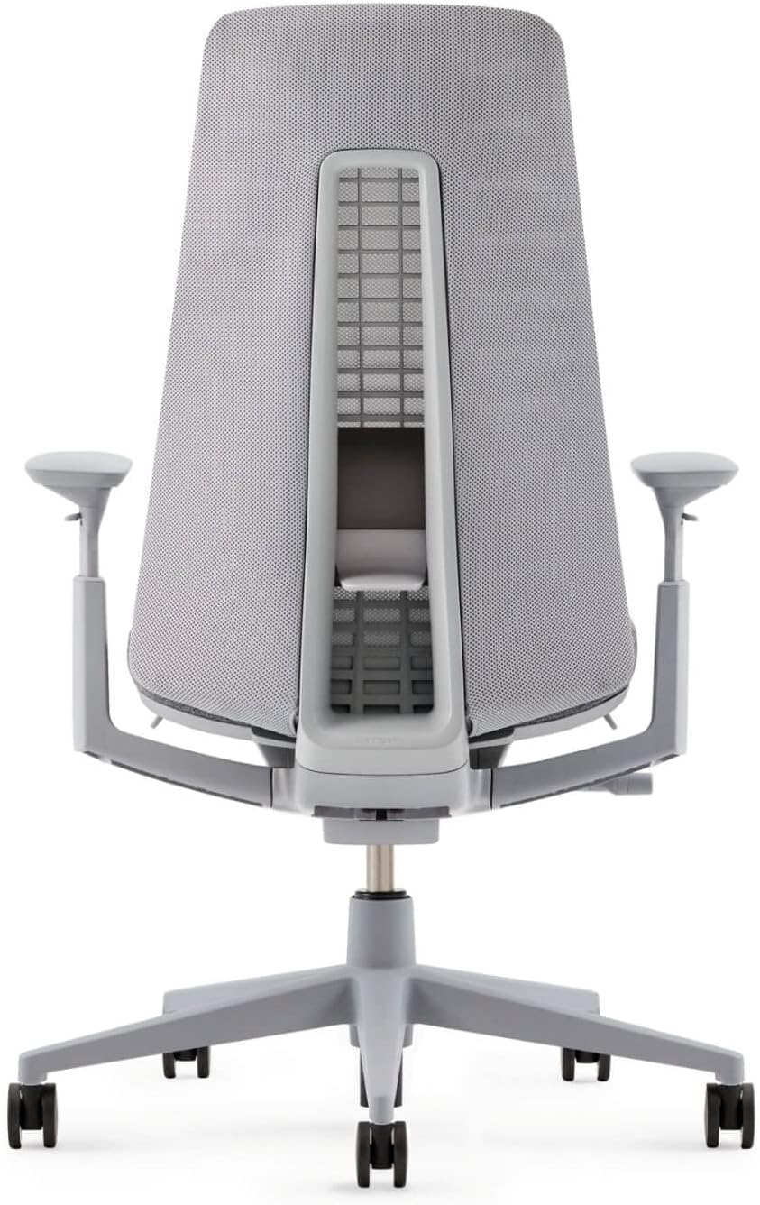 Haworth Fern Ergonomic Office Chair with Lumbar Support, Adjustable Desk Computer Chair with Breathable Mesh Finish for Home Office Furniture, Silver Leaf