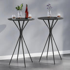 VASAGLE Bar Tables Set of 2, Round Cocktail High Top Pub Bistro Table for Events Party, Kitchen Dining, Home Bar, 23.6 x 23.6 x 41.3 Inches, Sturdy Metal Frame, Modern Style, Easy to Assemble, Black