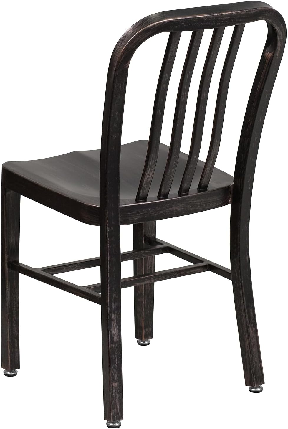Flash Furniture Commercial Grade Black-Antique Gold Metal Indoor-Outdoor Chair