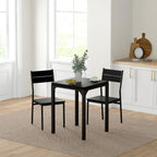 HOMCOM 3 Piece Dining Table Set for 2, Modern Kitchen Table and Chairs, Dining Room Set for Breakfast Nook, Small Space, Apartment, Space Saving, Black
