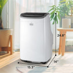 BLACK+DECKER Portable Air Conditioner, 9,000 BTU (5,300 BTU SACC) for Rooms up to 400 Sq. Ft., Portable AC with Follow Me Remote Control and Window Kit, BPACT08WT, White