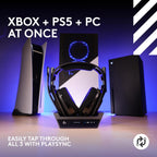 Logitech G Astro A50 X Omni-Platform Wireless Gaming Headset + Base Station for PS5  Xbox  PC PLAYSYNC Video & Audio Switcher  HDMI 2.1 4K 120Hz  24hr Battery  2.4GHz & BT-Black (Renewed)