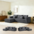 106" Corduroy Boneless Modular Sectional Sofa, Cloud-Louch Deep Seat Sofa with Left Chaise for Living Room & Bedroom（L-Shaped Left Hand Facing ）