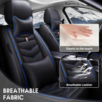 Car Seat Cover 6 Seats for Ford Explorer 2000-2025, Waterproof Durable Premium Leather Car Seat Protector, Comfortable Anti-Slip Stylish Sport Seat Cover(6 Seats Luxury,Black Blue)