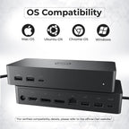 UD22 Dell Docking Station Dual Monitor Bundle - USB-C/USB-A Universal Dell Dock for Laptops Comes with 130W Adapter + Anyhdd HDMI  DisplayPort  USB-C Cables & Cloth - Supports Dual/Triple/4 Monitors