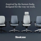 Steelcase Series 1 Office Chair - Ergonomic Work Chair with Wheels for Hard Flooring - Helps Support Productivity - Weight-Activated Controls, Back & Arm Support - Easy Assembly - Tangerine
