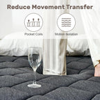 WEUP King Size Mattress, 12 Inch Hybrid Memory Foam Mattress in a Box, Individual Pocket Springs for Pressure Relief, Motion Isolation, Medium Firm Feel, CertiPUR-US Certified（Gray）