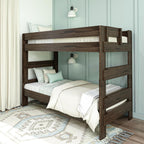 Max & Lily Bunk Bed, Twin-Over-Twin Bed Frame For Kids, Solid Wood Bunk Bed for Kids, No Box Spring NeededBarnwood Brown