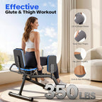 Hip Abductor Machine for Home Gym, 6-Level Thigh Exercise Equipment w/ Bonus Resistance Band | Compact Plush Padding Glute Machine, Booty Builder & Thigh Toner for Women Men