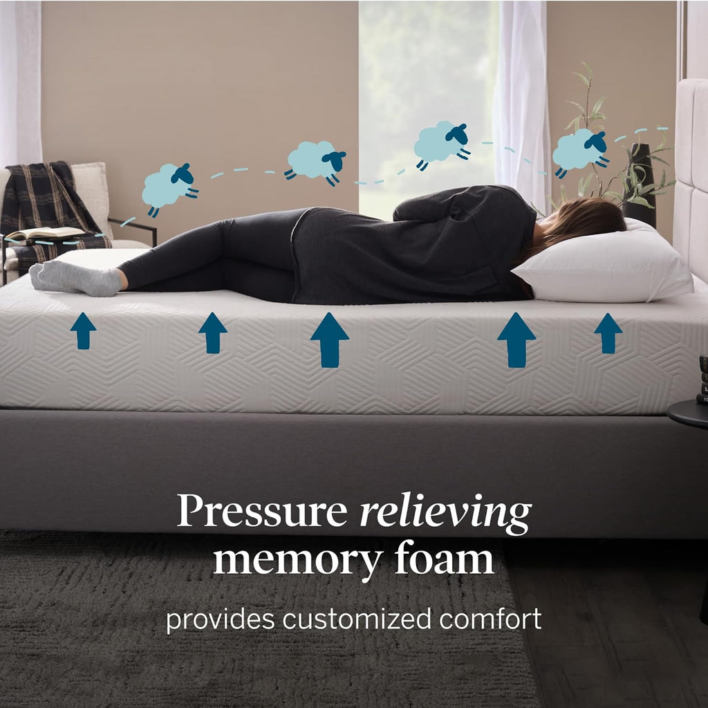 Lucid 10 Inch Memory Foam Mattress - Medium Feel - Infused with Refreshing Bamboo Charcoal and Cooling Gel - Bed in a Box - Temperature Regulating - Pressure Relief - Breathable - Queen Size