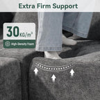Modular Sectional Cloud Couch for Living Room - 130'' 6 Seater Convertible Chenille Couches Set with Ottoman, No Assembly Compression Sofas, Comfy Floor Sofa with Memory Foam, Dark Grey