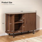 ONBRILL 48" Sideboard Buffet Cabinet with Storage, Storage Cabinet with Sliding Door & Adjustable Shelf, Modern Accent Coffee Bar Console Table for Kitchen, Entryway, Walnut