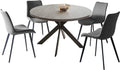 Zerifevni Round Dining Table Set, Mid Century Modern 47 INCH, Leisure Coffee Table, Saving Space (Grey)