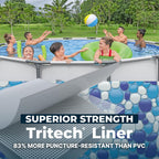 Bestway Steel Pro MAX 14' x 48" Above Ground Pool  Round Metal Frame Outdoor Swimming Pool Set with Filter Pump  Ladder  and Cover  Gray