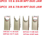 18” Quick Coupler Mate Pipe Clamps Includes 4 Duo-Jaw Sets(2 * 1/2" + 3/4" and 2 * 7/8" + 3/8" Jaw) for Hydraulic Pipe Clamps Quick Coupler Tool Suitable Excavators, Tractors etc.