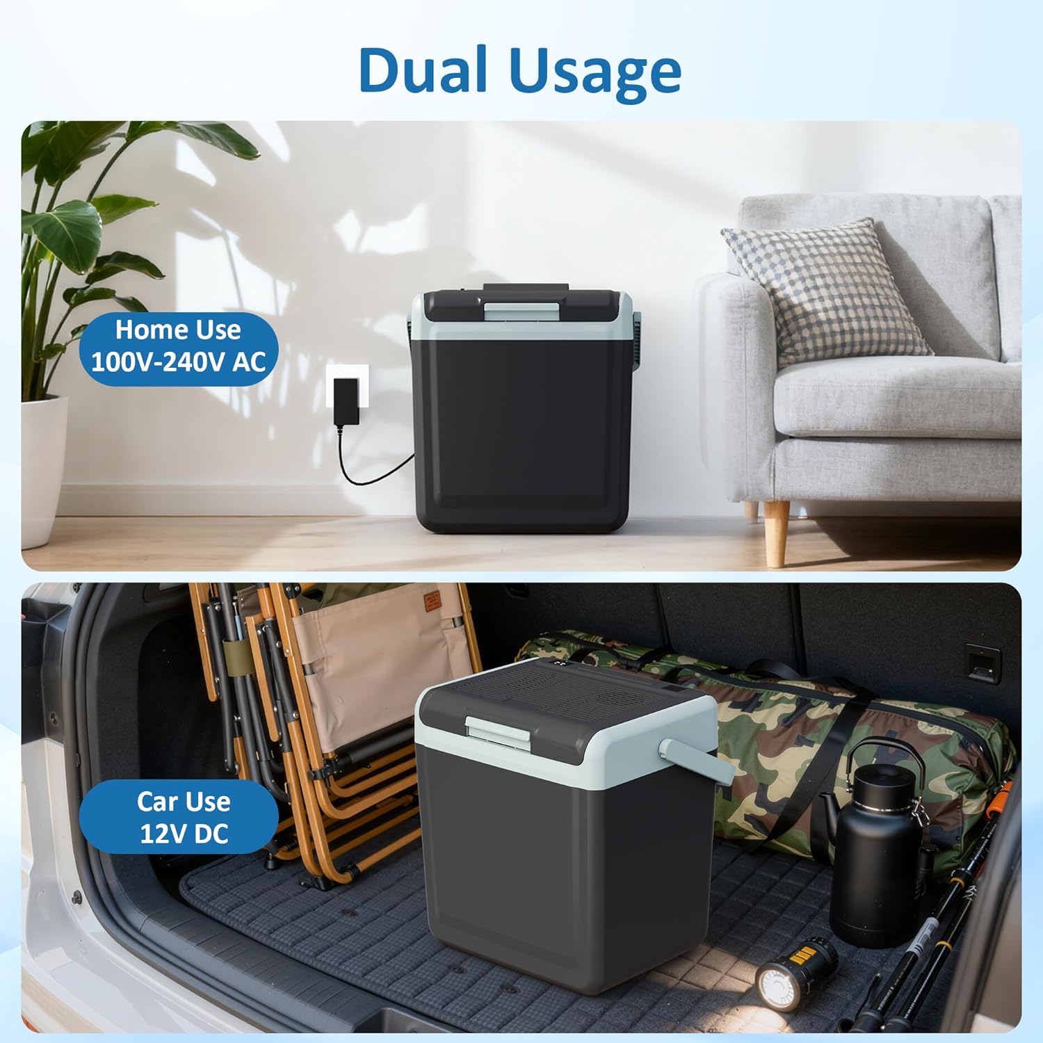 25QT Portable Electric Cooler & Warmer with Handle – Dual Heating & Cooling Mini Thermoelectric Car Fridge for Vehicles, Truck, Travel, Camping, Picnics and Home, Black