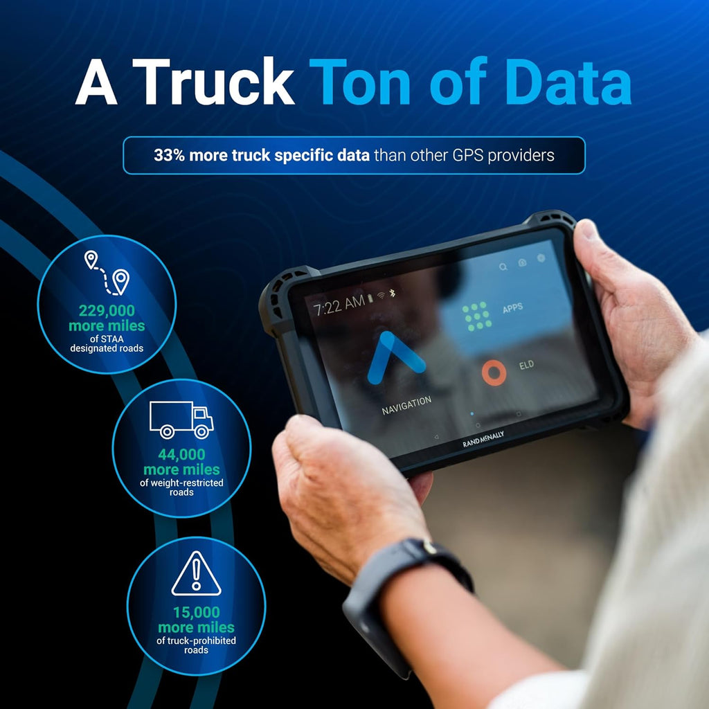 Rand McNally RANDTAB7 7-inch GPS Truck Navigator with Industry's Best Custom Trucking Routes  Rand Navigation 2.0 with 2025 Maps