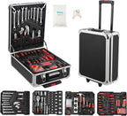 800 PCS Home Tool Set with Rolling Tool Box, Professional Mechanic Repair Kit, General Household Hand Tool Set with Aluminum Trolley Case for Homeowner, DIY