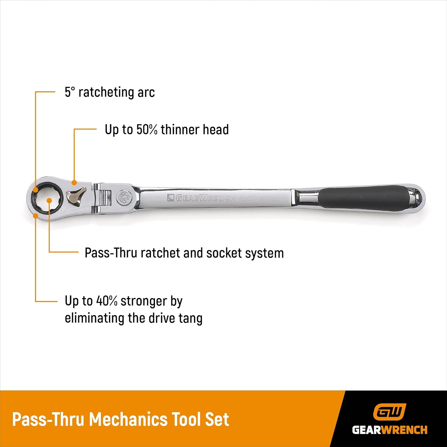 GEARWRENCH 23 Piece 3/8" Drive Pass-Thru™ 6 Point Standard SAE/Metric Mechanics Tool Set | 893823