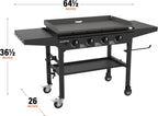Blackstone 1554 36” Omnivore Griddle with Folding Side Shelves  Powder Coated Steel  Black