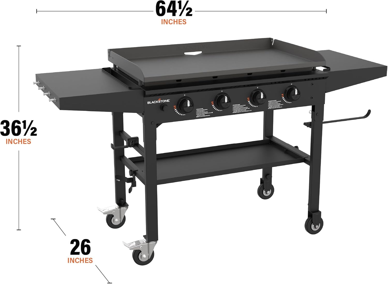 Blackstone 1554 36” Omnivore Griddle with Folding Side Shelves  Powder Coated Steel  Black