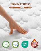 BedStory Queen Mattress 14 Inch - Firm Hybrid Mattress with Orthopedic Spinal Support for Back Pain - 2.0mm Advanced Pocket Spring and Motion Isolation Technology, CertiPUR-US Certified