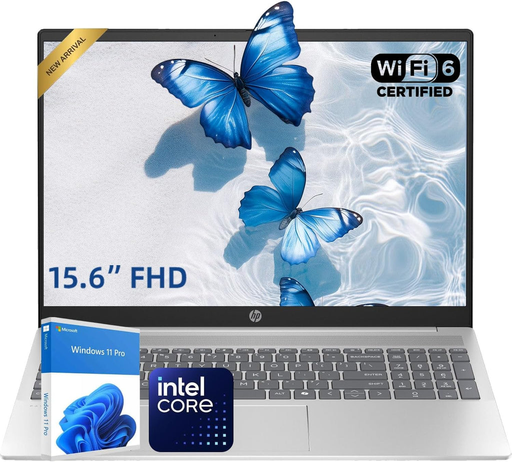 HP Latest 15.6" FHD Business Laptop  Intel Dual Core Processor Series  8GB RAM | 256GB PCIe SSD  Wi-Fi 6  Copilot AI  SD Card Reader  Win11 Pro with Office 365 for The Web  for Work&Study