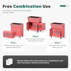Greenvelly Tool Chest, 8-Drawer Rolling Tool Chest with Wheels, Detachable Top Tool Box, Assembled Tool Chest with Liner & Hooks, Rolling Tool Box for Garage, Workshop, Warehouse, Pink