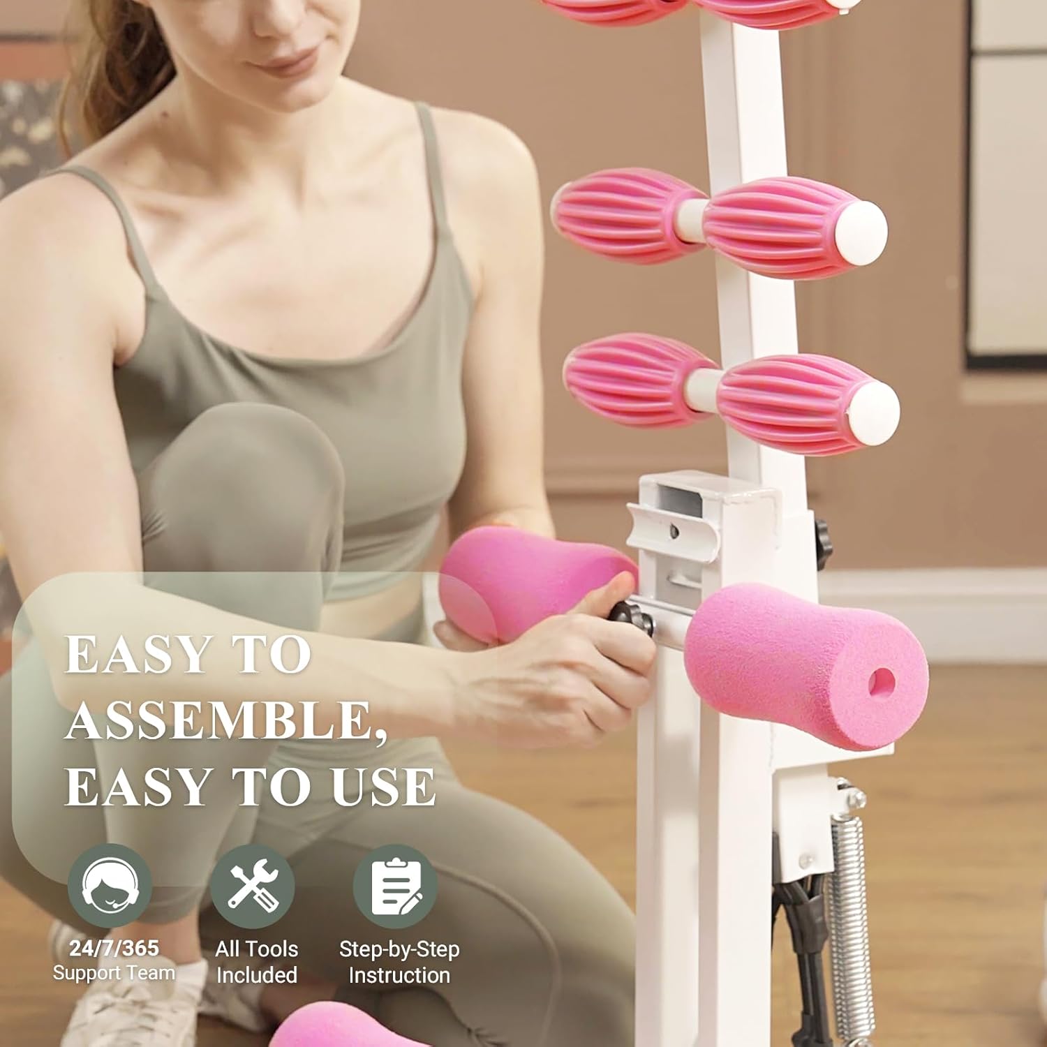 PAETA Squat Machine, Deep Squat Machine for Women, Glutes Workout Equipment with Adjustable Resistance Bands, Leg, Core & Ab Exercise Machine, Squat Assist Trainer for Home Gym