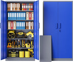 Metal Garage Storage Cabinet,Steel Storage Cabinet with Doors and Adjustbale Shelves,Lockable Tool Cabinet for Garage,Basement,Home Office,School