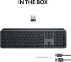 Logitech MX Keys S Wireless Keyboard, Low Profile, Fluid Precise Quiet Typing, Programmable Keys, Backlighting, Bluetooth, USB C Rechargeable, for Windows PC, Linux, Chrome, Mac - Graphite