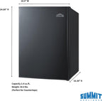 Summit Compact Countertop Refrigerator - Black Mini Fridge - FF29K