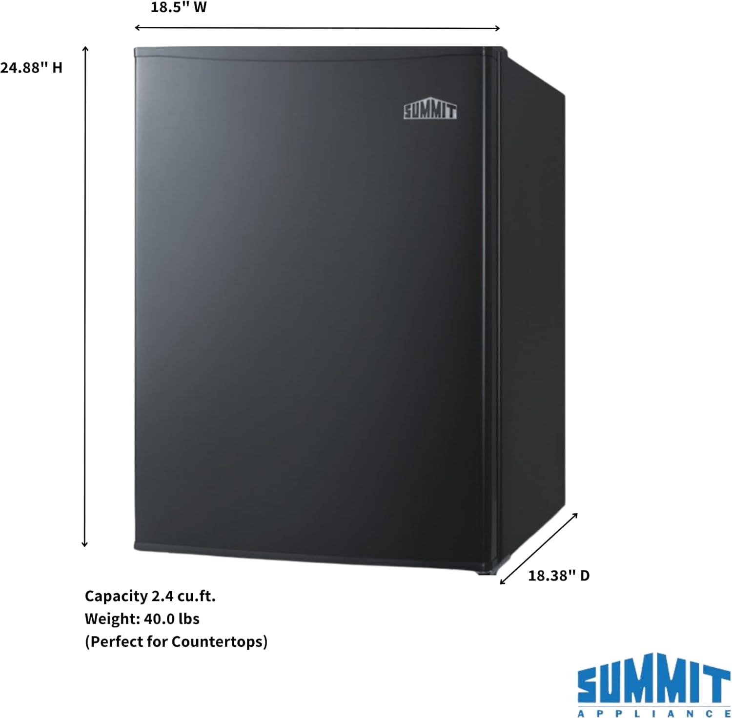 Summit Compact Countertop Refrigerator - Black Mini Fridge - FF29K