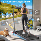 Walking Pad with Handle Bar and Incline, 3 in 1 Under Desk Treadmill with Hiking Mode, 2.5HP Low Noise Walking Treadmill Pad with Remote Control,Portable Treadmills for Home Office, Led Display