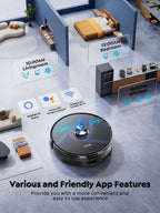 Vyzzle Robot Vacuum and Mop, 4-in-1 Robotic Vacuum Cleaner with Self-Emptying Base, 6000Pa Vacuum Robot with LiDAR Navigation, 60 Days Capacity, Ideal for Pet Hair, Hard Floors, Carpet, E20