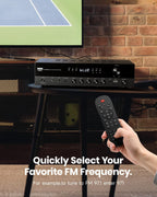 Donner Stereo Receivers  5.1 Channel Audio Amplifier with Bluetooth 5.3  Optical/Coaxial  USB  FM  2 Mic-in  Echo  RCA  AC-3 Input for Home  Karaoke  Theater Speakers  60W/4R & 25W×3 RMS  MAMP4