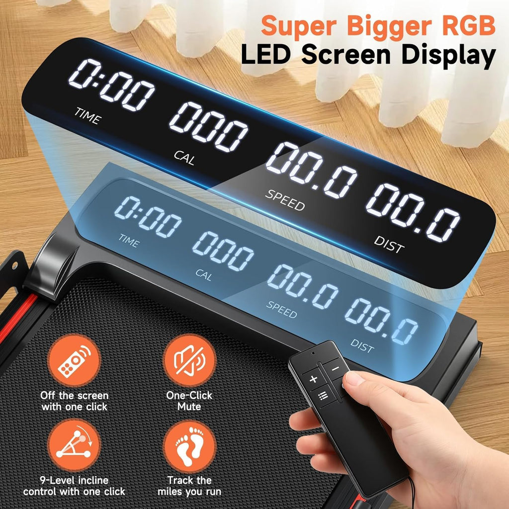 Walking Pad Treadmill for Home Small, 3-in-1 Walking Pad with Handle Bar, 9% Incline Under Desk Treadmill with 300lbs Capacity
