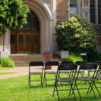 Bonnlo Folding Chairs Set of 10, Black Plastic Chair Sturdy Seat with Metal Frame, Perfect for Party, Event, Wedding, Birthday, Office, Outside Entertaining