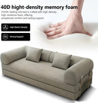 78.8" Modular Sofa Bed - 4-in-1 Convertible Design with Corduroy Fabric and High Density Sponge, Removable Cover and Fixed Frame