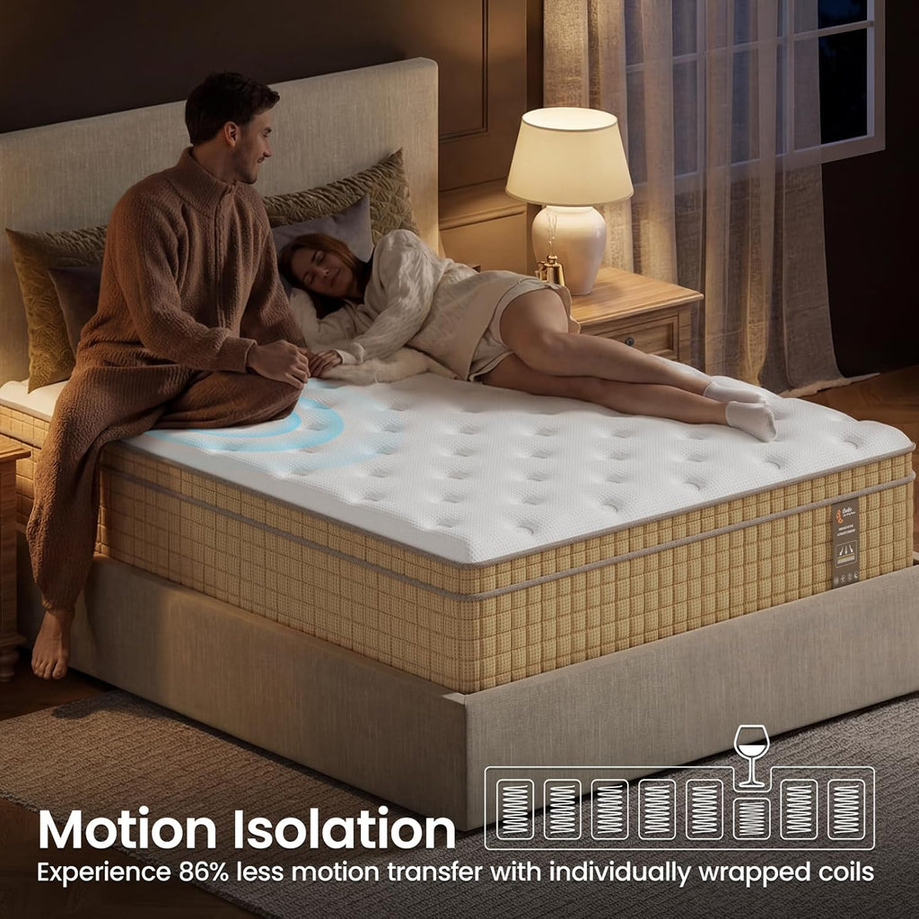 BedStory Extra Firm Queen Mattress, 12 Inch Hybrid Mattresses with Extra Back and Lumbar Hip Support, Pressure and Pain Relief, CertiPUR-US Certified, Fiberglass-Free, 365 Nights Trial