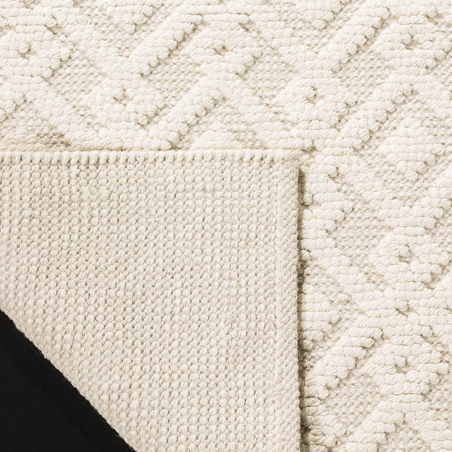 SAFAVIEH Vermont Collection X-Large Area Rug - 12' x 15', Ivory, Handmade Wool & Cotton, Ideal for High Traffic Areas in Living Room, Bedroom (VRM102A)