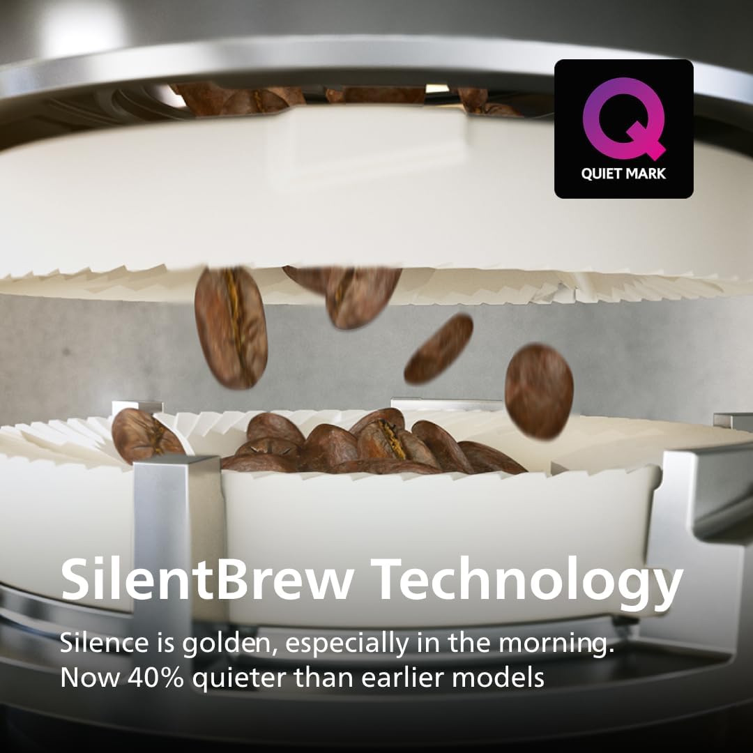 Philips 4400 Series Fully Automatic Espresso Machine, LatteGo Milk System, Integrated Grinder, 12 Hot & Iced Coffee Pre-Sets, Quick Start, SilentBrew, 15-Bar Pressure, Black Chrome (EP4444/90)