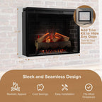 Modern Ember Uptown 33" Smart Electric Fireplace Insert with Remote Control, Compatible with Alexa - 1,000 Sq Ft Electric Heater with Realistic Flames and Log Set