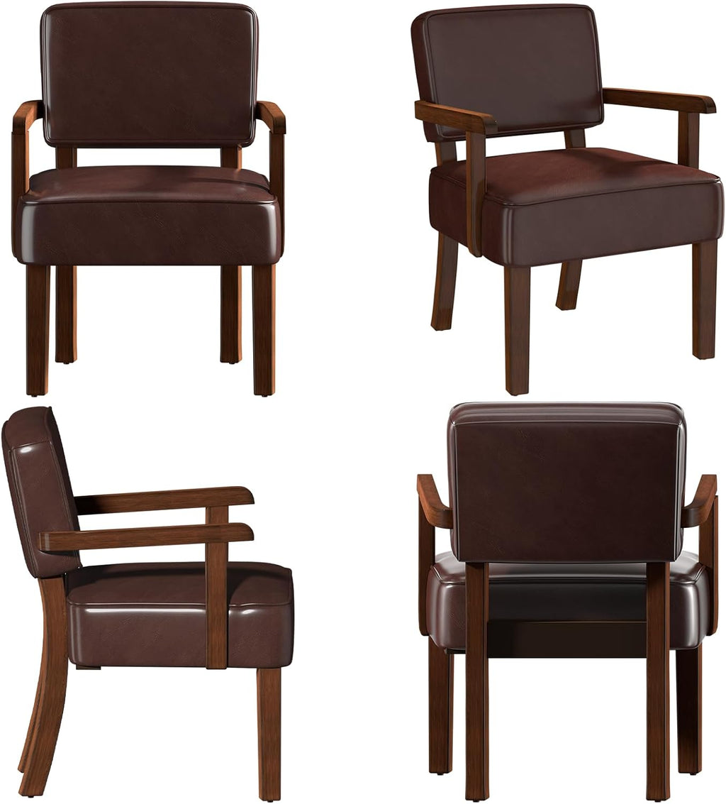 Accent Chair, PU Leather Living Room Chairs Oversize with Soft Seat and Armrests for Living Room Dinning Room Bedroom Reading Room Waiting Room